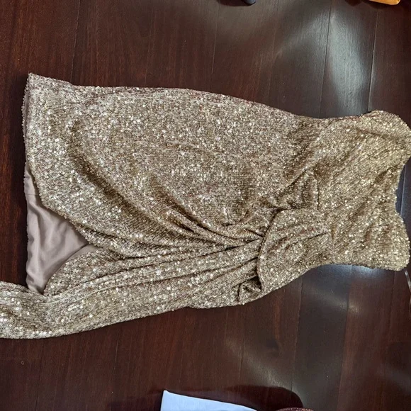 Nookie | Dresses | Nookie Gold And Tan Sequin Dress | Poshmark